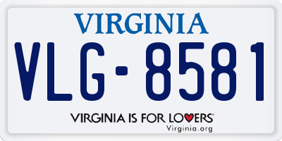 VA license plate VLG8581