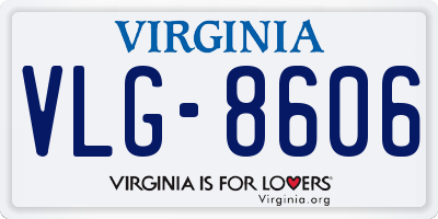 VA license plate VLG8606