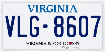 VA license plate VLG8607