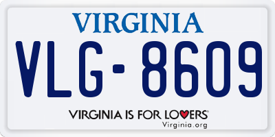 VA license plate VLG8609