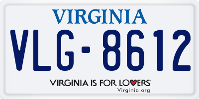 VA license plate VLG8612