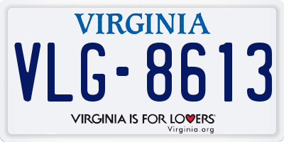VA license plate VLG8613