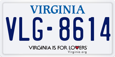 VA license plate VLG8614