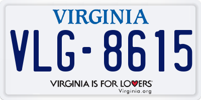 VA license plate VLG8615