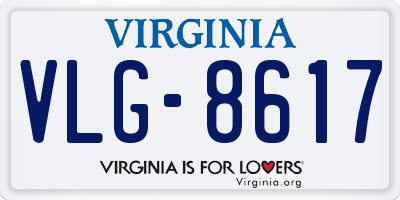 VA license plate VLG8617