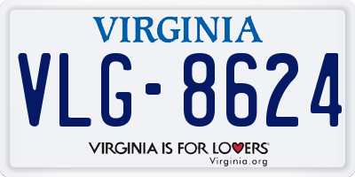 VA license plate VLG8624
