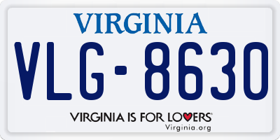 VA license plate VLG8630