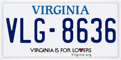 VA license plate VLG8636