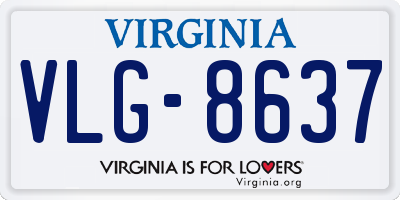 VA license plate VLG8637