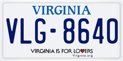 VA license plate VLG8640