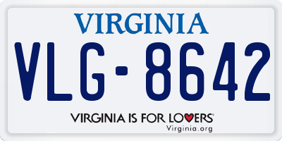 VA license plate VLG8642