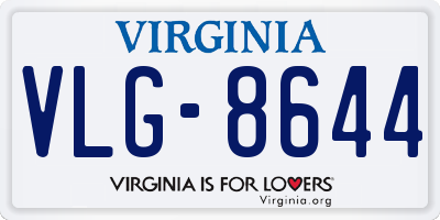 VA license plate VLG8644