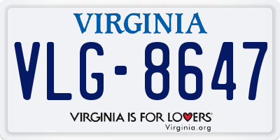 VA license plate VLG8647