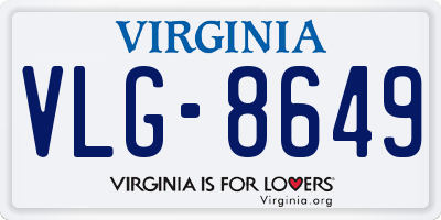 VA license plate VLG8649