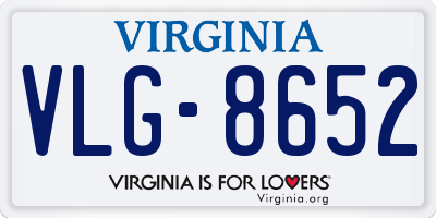 VA license plate VLG8652