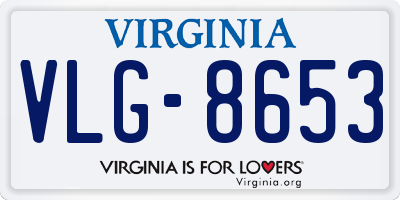 VA license plate VLG8653