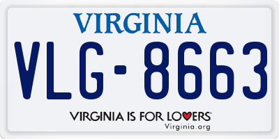 VA license plate VLG8663