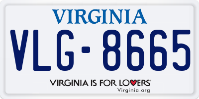 VA license plate VLG8665