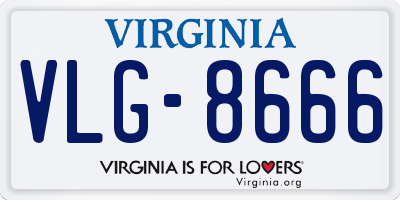 VA license plate VLG8666