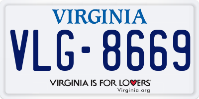 VA license plate VLG8669