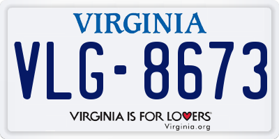 VA license plate VLG8673