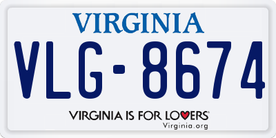 VA license plate VLG8674