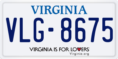 VA license plate VLG8675
