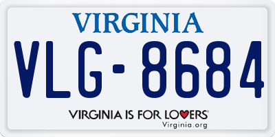 VA license plate VLG8684