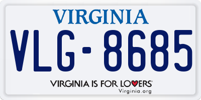 VA license plate VLG8685