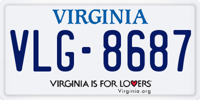 VA license plate VLG8687