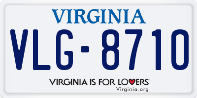 VA license plate VLG8710