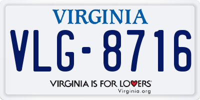VA license plate VLG8716