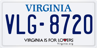VA license plate VLG8720