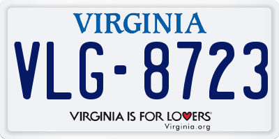 VA license plate VLG8723