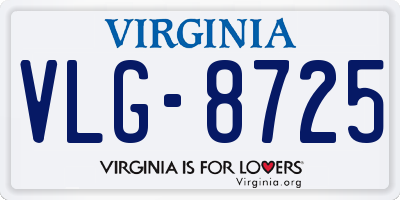 VA license plate VLG8725