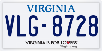 VA license plate VLG8728