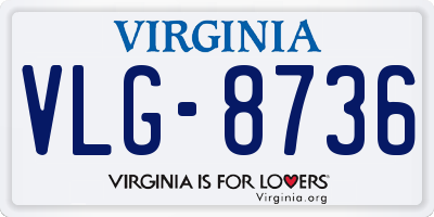 VA license plate VLG8736