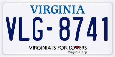 VA license plate VLG8741