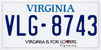 VA license plate VLG8743