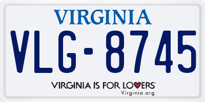 VA license plate VLG8745