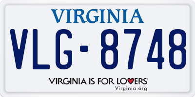 VA license plate VLG8748