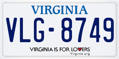 VA license plate VLG8749