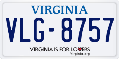 VA license plate VLG8757