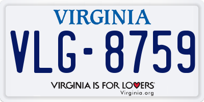 VA license plate VLG8759