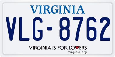 VA license plate VLG8762