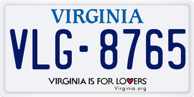 VA license plate VLG8765