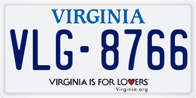 VA license plate VLG8766