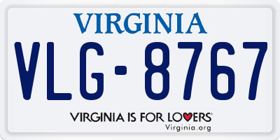 VA license plate VLG8767