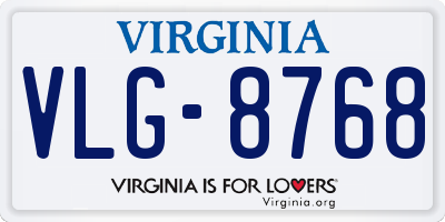 VA license plate VLG8768