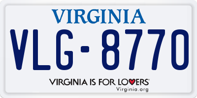 VA license plate VLG8770